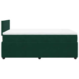 Giroletto a Molle con Materasso Verde Scuro 120x200 cm Velluto