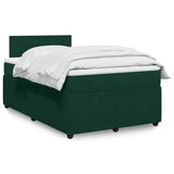 Giroletto a Molle con Materasso Verde Scuro 120x200 cm Velluto