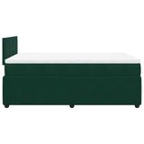 Giroletto a Molle con Materasso Verde Scuro 120x200 cm Velluto