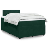 Giroletto a Molle con Materasso Verde Scuro 120x200 cm Velluto