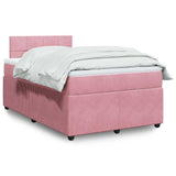 Giroletto a Molle con Materasso Rosa 120x200 cm in Velluto