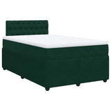 Giroletto a Molle con Materasso Verde Scuro 120x200 cm Velluto
