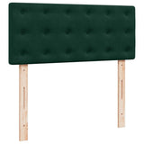 Giroletto a Molle con Materasso Verde Scuro 120x200 cm Velluto