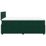 Giroletto a Molle con Materasso Verde Scuro 120x200 cm Velluto