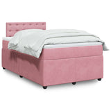 Giroletto a Molle con Materasso Rosa 120x200 cm in Velluto