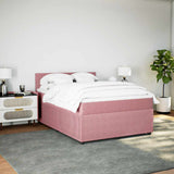 Giroletto a Molle con Materasso Rosa 140x190 cm in Velluto