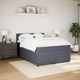 Giroletto a Molle con Materasso Grigio Scuro 140x200 cm Velluto