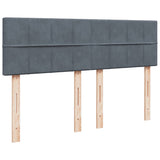 Giroletto a Molle con Materasso Grigio Scuro 140x200 cm Velluto