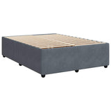 Giroletto a Molle con Materasso Grigio Scuro 140x200 cm Velluto
