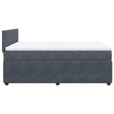 Giroletto a Molle con Materasso Grigio Scuro 140x200 cm Velluto