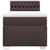 Giroletto a Molle con Materasso Marrone Scuro 80x200 cm Tessuto