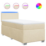 Giroletto a Molle con Materasso Crema 90x190 cm in Tessuto
