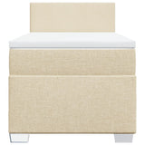 Giroletto a Molle con Materasso Crema 90x190 cm in Tessuto