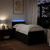 Giroletto a Molle con Materasso Nero 90x190 cm in Tessuto