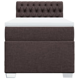 Giroletto a Molle con Materasso Marrone Scuro 90x200 cm Tessuto