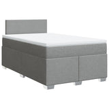 Giroletto a Molle con Materasso Grigio Chiaro 120x190cm Tessuto