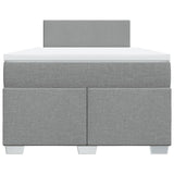 Giroletto a Molle con Materasso Grigio Chiaro 120x190cm Tessuto