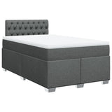 Giroletto a Molle con Materasso Grigio Scuro 120x190cm Tessuto