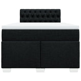 Giroletto a Molle con Materasso Nero 120x190 cm in Tessuto