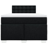 Giroletto a Molle con Materasso Nero 120x190 cm in Tessuto