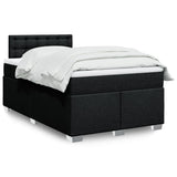 Giroletto a Molle con Materasso Nero 120x190 cm in Tessuto