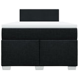 Giroletto a Molle con Materasso Nero 120x200 cm in Tessuto