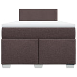 Giroletto a Molle con Materasso Marrone Scuro 120x200cm Tessuto