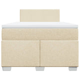 Giroletto a Molle con Materasso Crema 120x200 cm in Tessuto