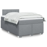 Giroletto a Molle con Materasso Grigio Chiaro 120x200cm Tessuto