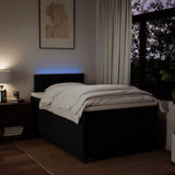 Giroletto a Molle con Materasso Nero 120x200 cm in Tessuto