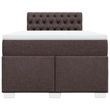 Giroletto a Molle con Materasso Marrone Scuro 120x200cm Tessuto