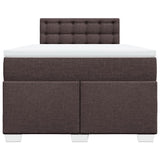 Giroletto a Molle con Materasso Marrone Scuro 120x200cm Tessuto