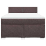 Giroletto a Molle con Materasso Marrone Scuro 140x190cm Tessuto
