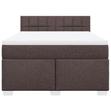 Giroletto a Molle con Materasso Marrone Scuro 140x190cm Tessuto