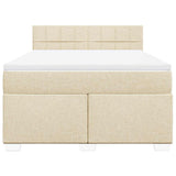 Giroletto a Molle con Materasso Crema 140x19 cm in Tessuto