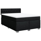 Giroletto a Molle con Materasso Nero 140x190 cm in Tessuto