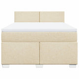 Giroletto a Molle con Materasso Crema 140x200 cm in Tessuto
