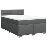 Giroletto a Molle con Materasso Grigio Scuro 140x200cm Tessuto