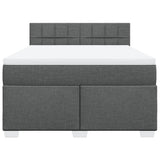 Giroletto a Molle con Materasso Grigio Scuro 140x200cm Tessuto