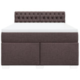 Giroletto a Molle con Materasso Marrone Scuro 140x200cm Tessuto