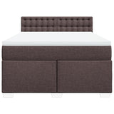 Giroletto a Molle con Materasso Marrone Scuro 140x200cm Tessuto