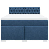 Giroletto a Molle con Materasso Blu 160x200 cm in Tessuto