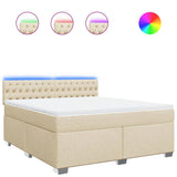 Giroletto a Molle con Materasso Crema 180x200 cm in Tessuto