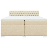 Giroletto a Molle con Materasso Crema 200x200 cm in Tessuto