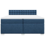 Giroletto a Molle con Materasso Blu 200x200 cm in Tessuto