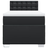 Giroletto a Molle con Materasso Nero 80x200 cm in Similpelle