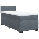 Giroletto a Molle con Materasso Grigio Scuro 80x200 cm Velluto
