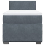 Giroletto a Molle con Materasso Grigio Scuro 80x200 cm Velluto