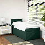 Giroletto a Molle con Materasso Verde Scuro 80x200 cm Velluto