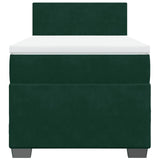 Giroletto a Molle con Materasso Verde Scuro 80x200 cm Velluto